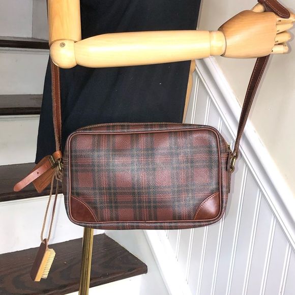 RALPH LAUREN Black Watch Tartan Plaid Crossbody Messenger Bag - Picture 16 of 17